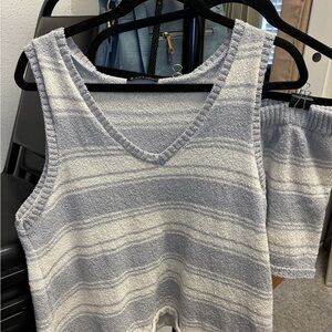 Striped Knit Tank and Shorts Set